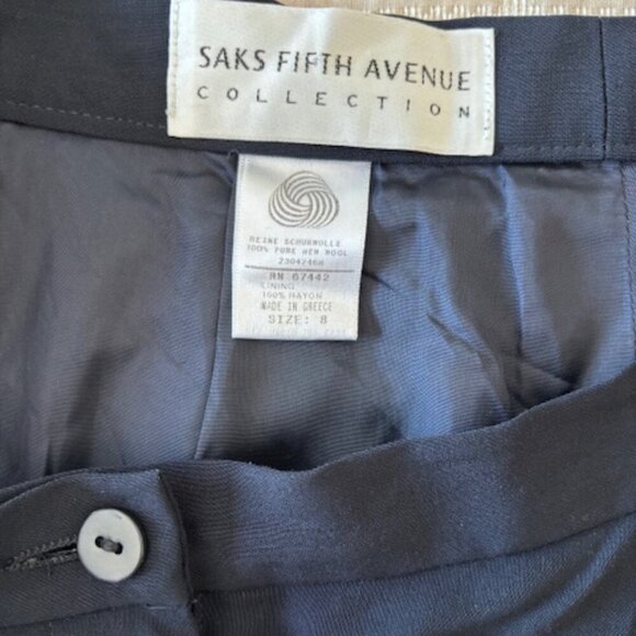 Vintage 90s Saks Fifth Avenue 100% Pure New Wool Pleated Trouser size 8 - Picture 4 of 7